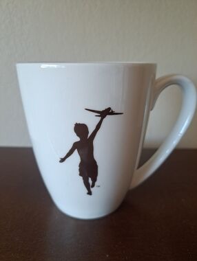 Storyville Coffee Company Mug Flyboy Silhouette Ivory Porcelain Boy Flying plane